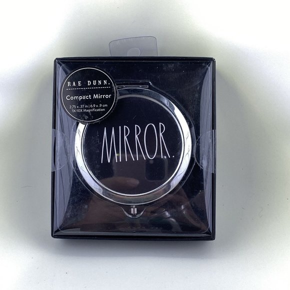 RAE DUNN Black MIRROR Compact - Picture 1 of 3
